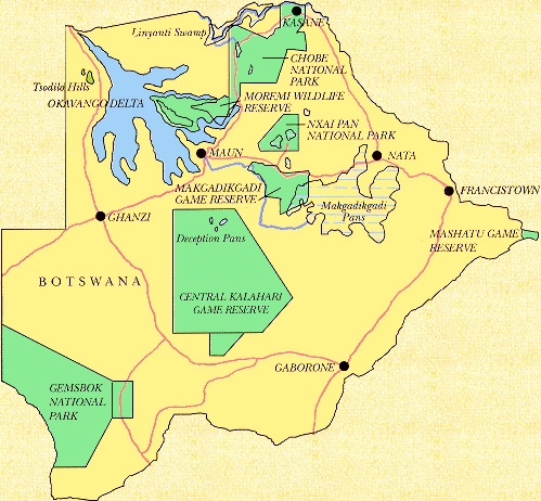 Map of Botswana