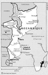 Map of Bazaruto, Mozambique, Africa
