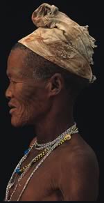 Old Bushmen women in the Kalahari Desert