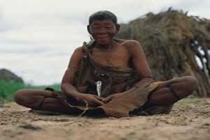 Old Bushmen 'Grandmother' in the Kalahari Desert