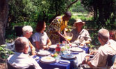 People Having Lunch on a mobile Camping Safari